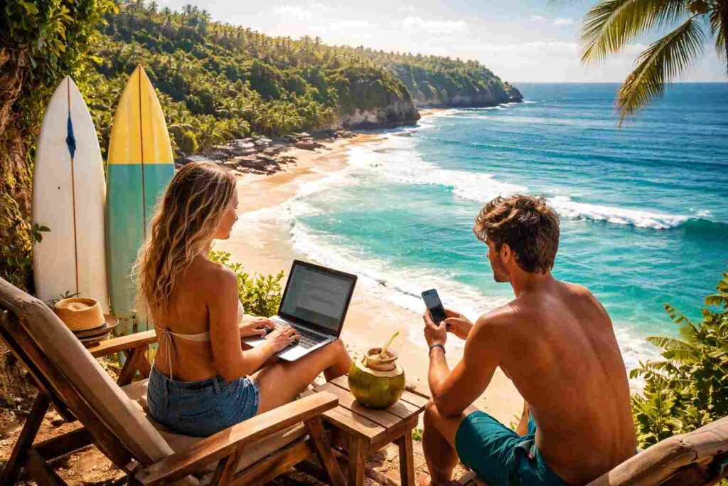 Digital Nomad Surf Lifestyle in Bali