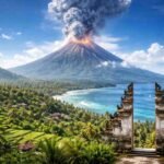 How far is Bali from the volcano eruption