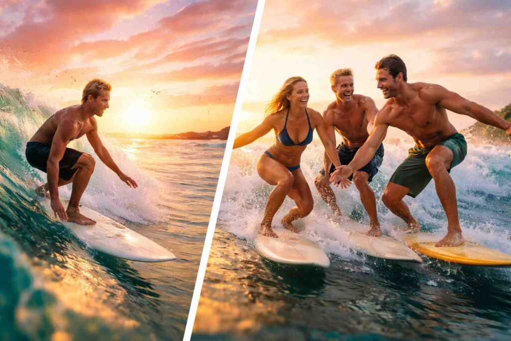Surfing Solo vs With Friends
