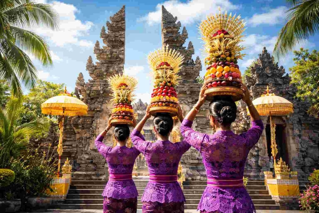 Why do people wear purple in Bali